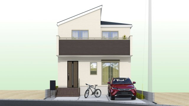 所沢市山口　2号棟の外観パース|【2号棟】建物面積：95.64㎡(28.92坪)