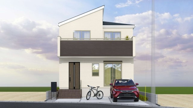 所沢市山口　2号棟の外観パース|【2号棟】建物面積：95.64㎡(28.92坪)　