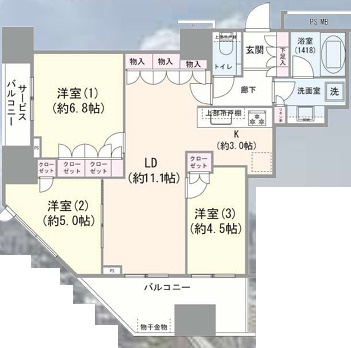 アトラスブランズタワー三河島の間取り