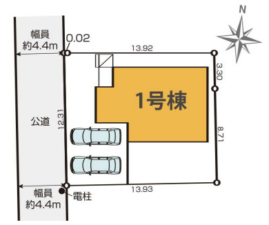 瀬谷区橋戸３丁目新築戸建【3LDK＋駐車2台可/広々な敷地面積51坪/南向きのお庭付き/全居室収納】の区画図