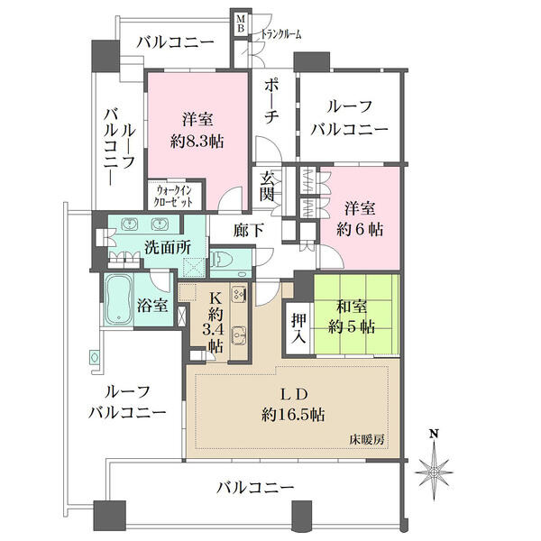 ウェリスリビオ岐阜公園【11階】の間取り