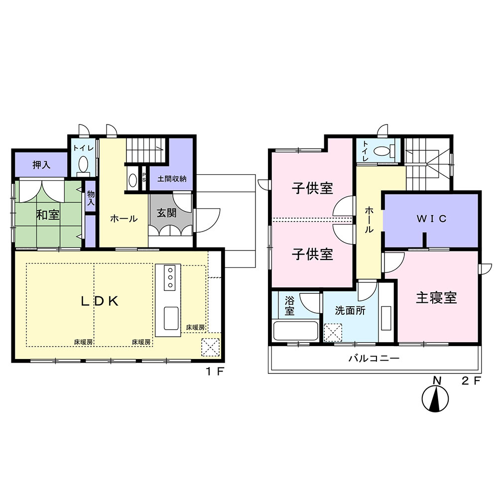 岡山市南区平福中古住宅の間取り