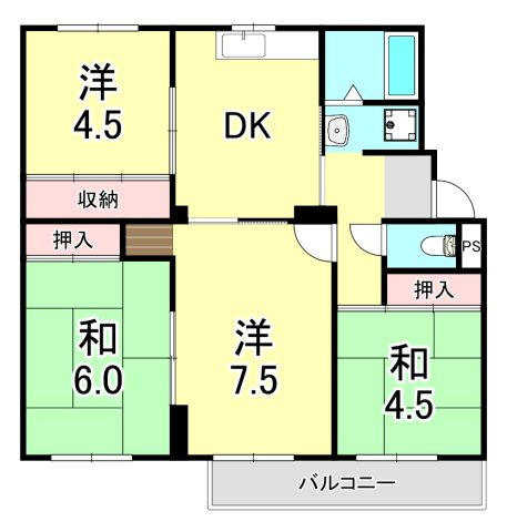 高倉台1団地２号棟の間取り