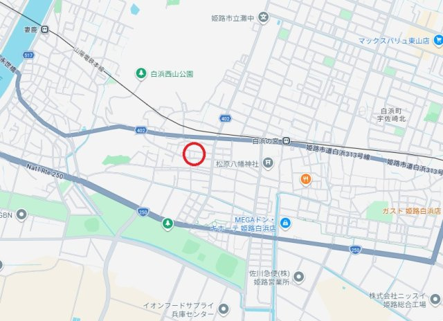 姫路市白浜町　　山陽電鉄「白浜の宮駅」徒歩9分の地図