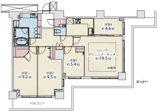 WコンフォートタワーズEASTの間取り