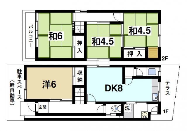 南京終町6丁目一戸建の間取り|ファミリーさんにピッタリです