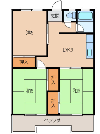 和歌山市 利回り13.36％ RC造一棟5階建アパートの間取り