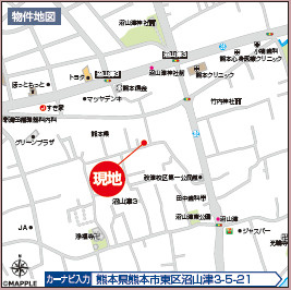 仲介手数料不要　ハートフルタウン東区沼山津3丁目801番【桜木小・桜木中】の地図|カーナビ➡東区沼山津3-5-21