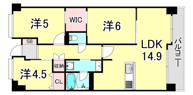 フロンティアタワー難波EAST(旧:グランソレイユ日本橋)の間取り