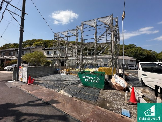 揖保郡太子町鵤　第1期　新築一戸建ての外観|周辺は落ち着いた街並みの住宅地！子育てがしやすい住環境です！まだ未完成ですが、現地でしかわからない事もございます。是非一度ご覧ください。