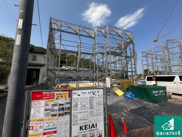 揖保郡太子町鵤　第1期　新築一戸建ての外観|周辺は落ち着いた街並みの住宅地！子育てがしやすい住環境です！まだ未完成ですが、現地でしかわからない事もございます。是非一度ご覧ください。