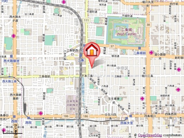 シャーメゾン京都三条の地図