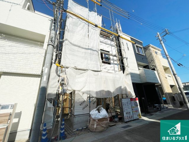 神戸市兵庫区吉田町　第1期　新築一戸建ての外観|周辺は落ち着いた街並みの住宅地！子育てがしやすい住環境です！まだ未完成ですが、現地でしかわからない事もございます。是非一度ご覧ください。