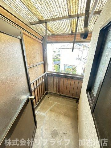 粟津戸建てのバルコニー