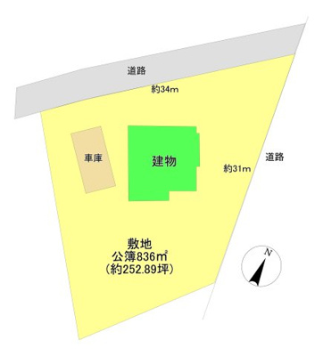 【区画図】 | 大津市大物723-5　戸建て | 250坪以上の敷地図