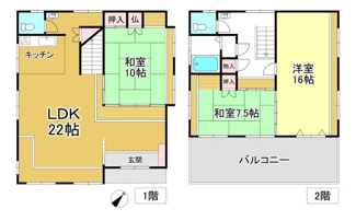 【間取り】 | 大津市大物723-5　戸建て