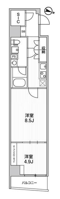 Ｗｅａｖｅ　Ｂａｓｅ　Ｉｔａｂａｓｈｉ　Ｈｏｎｃｈｏの間取り