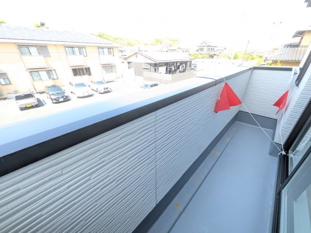 土浦市木田余　1期　新築戸建て　２号棟のバルコニー