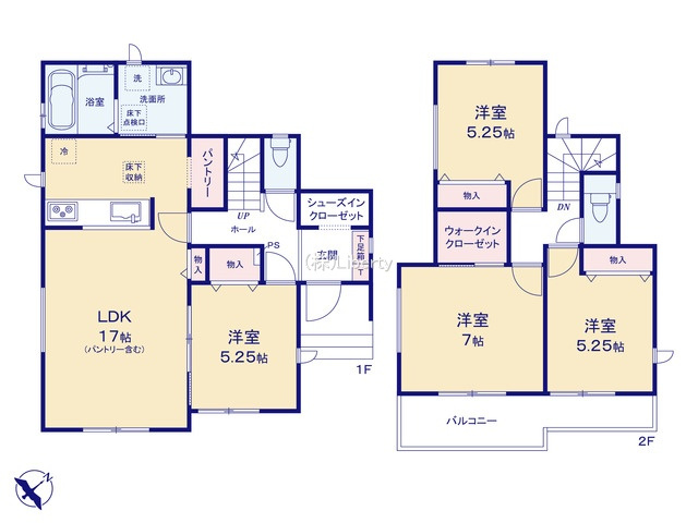 石岡市石岡　新築戸建の間取り