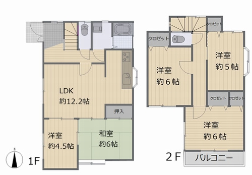 【仲介手数料０円】相模原市南区上鶴間本町8丁目　中古一戸建ての間取り|相模原市南区上鶴間本町8丁目　中古一戸建て