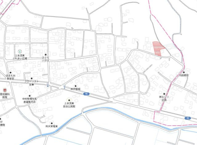 都城市上水流町の売地の土地図