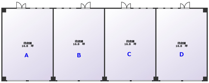 MBS朝倉町テナントの区画図|1階全体間取図