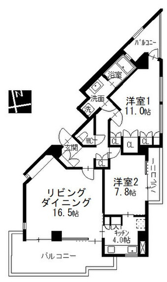 Ｎｓ２１やごとA棟の間取り