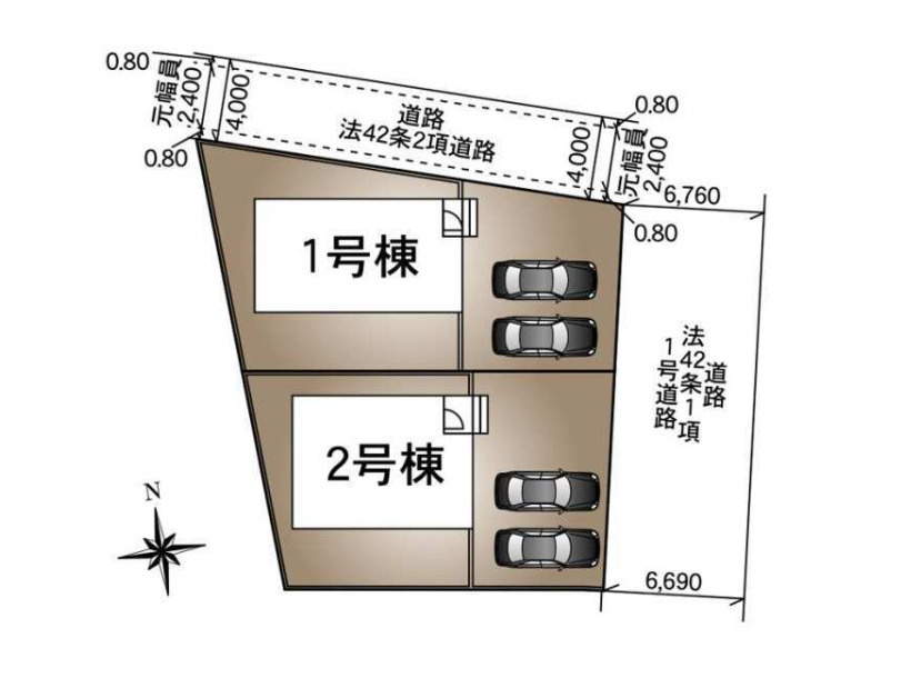 下妻市下妻丁第4　2号棟　新築戸建の区画図