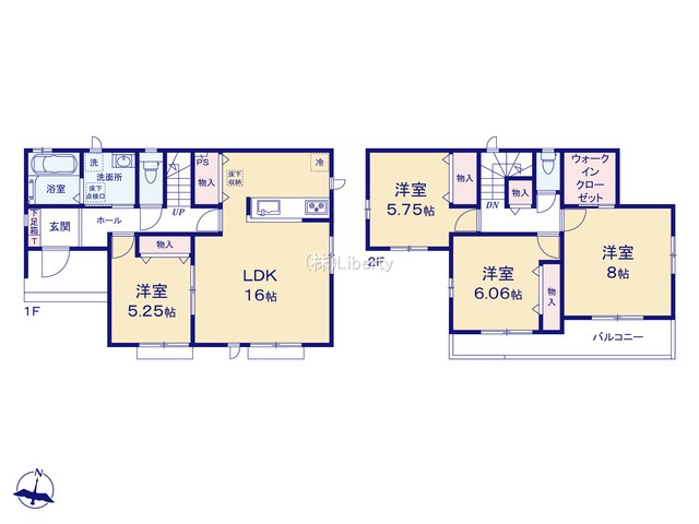 つくばみらい市伊奈東　新築戸建　A号棟の間取り