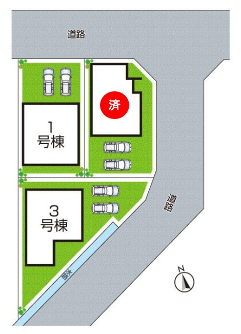 姫路市町坪　新築一戸建ての区画図|全3区画
