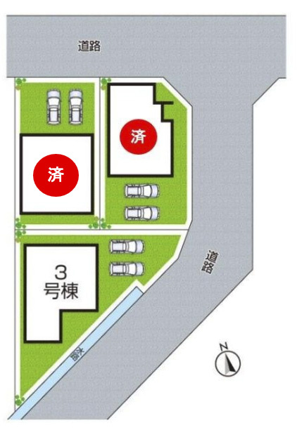 姫路市町坪　新築一戸建ての区画図|全3区画
