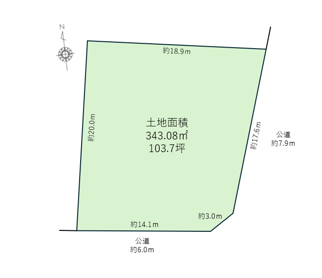 岡崎市竜美東三丁目土地の土地図