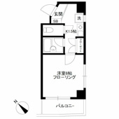 南西向き・２面採光・１Ｋ