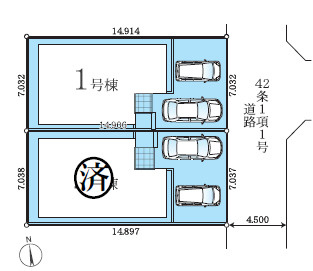 厚木市南町3期　新築の区画図