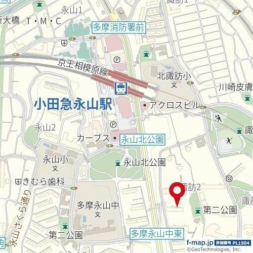 多摩市諏訪２丁目の賃貸マンションの地図