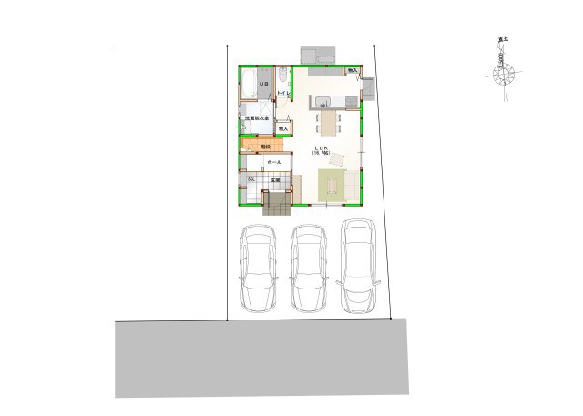 ☆選べる家具プレゼント☆平井町④　３LDK新築戸建の区画図