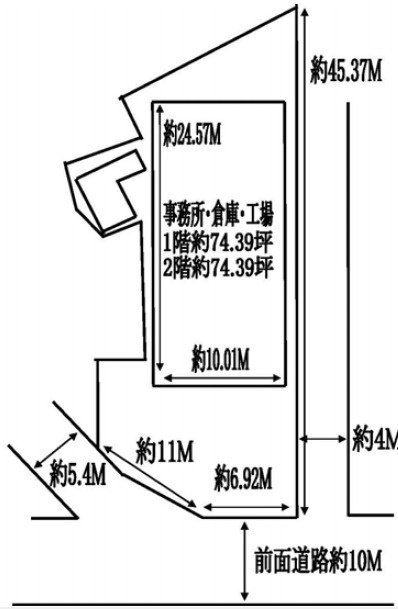 大阪市西成区津守1丁目貸倉庫工場143万円の区画図