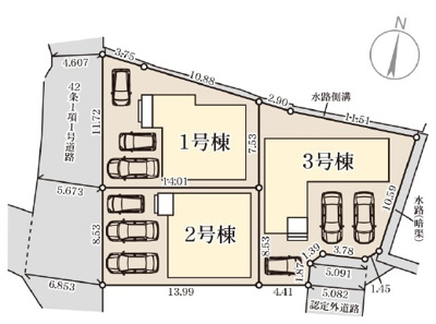 【区画図】 | 南城市大里高平（全3棟）1・2号棟 | ※3号棟成約済み