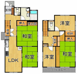 深谷町貸家の間取り