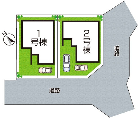 枚方市香里園桜木町　第2期　新築一戸建ての区画図|全2区画