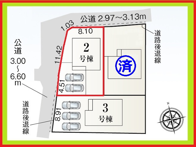 津島市宇治町字茶ノ里の新築一戸建の区画図|◇２号棟◇