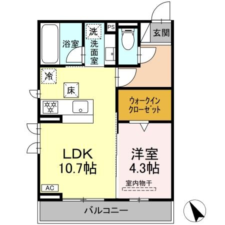 アムール・シェモア　　刈谷市近郊の賃貸ならクラスホーム刈谷店の間取り