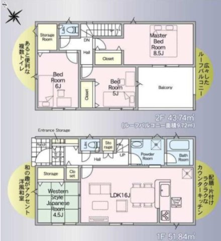 古河市中田第6　新築戸建　2号棟の間取り