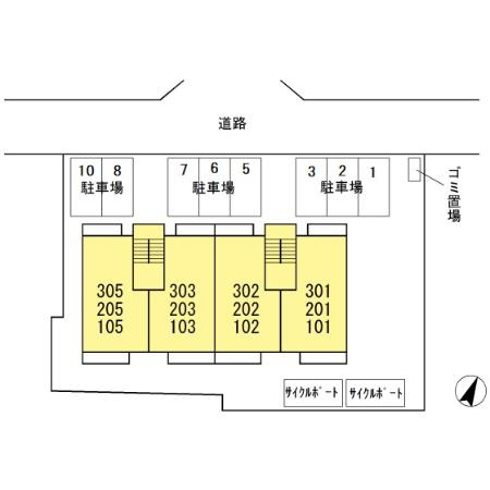 ハイムにしきのⅡの区画図