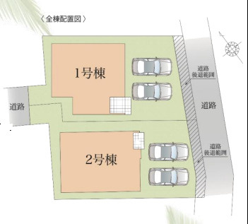 藤沢市辻堂新町5期　新築戸建　全2棟2号棟の区画図
