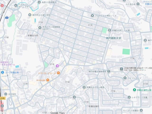 13日(土)14日(日)現地見学可能！神戸市北区鈴蘭台北町　全2邸の地図