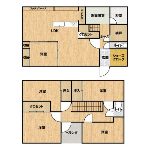 中古戸建　高崎市北新波町の間取り