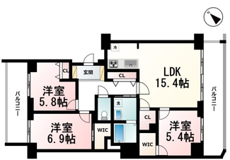 【間取り】 | 草津ロジュマン