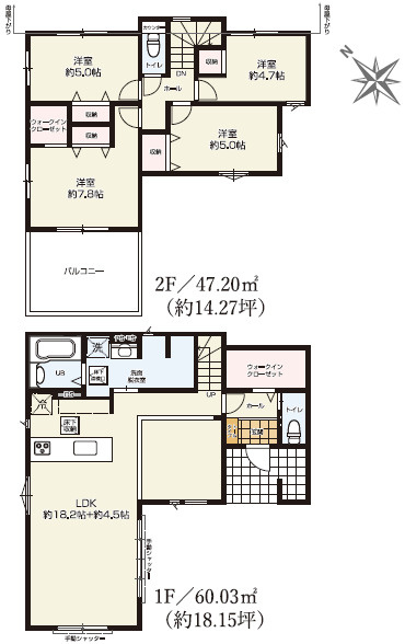 KEIAI GRACE 川越市寺尾4期　新築分譲住宅全2棟の間取り|4LDK