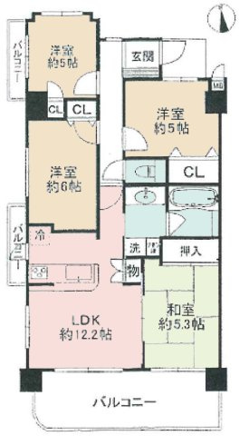 【間取り】 | サンクレイドル八王子川口 | 4LDKはリビングダイニングキッチンと4つの居室がある間取りで、大家族や二世帯住宅に最適。広々としたリビングで家族団らんを楽しみ、個室でプライベートな時間も確保でき、快適な生活を送ることができますよ。